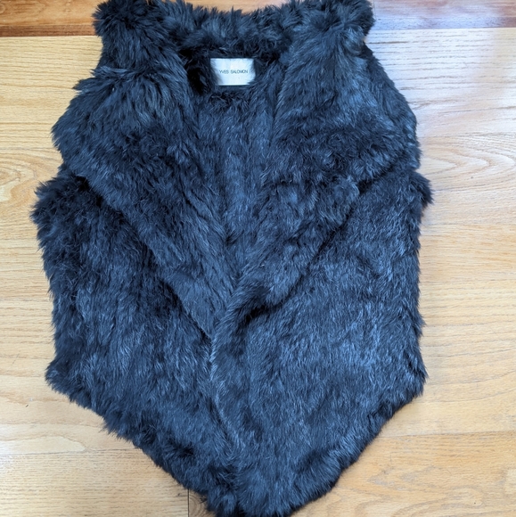 YVES SALOMON rabbit fur vest black - Picture 7 of 10